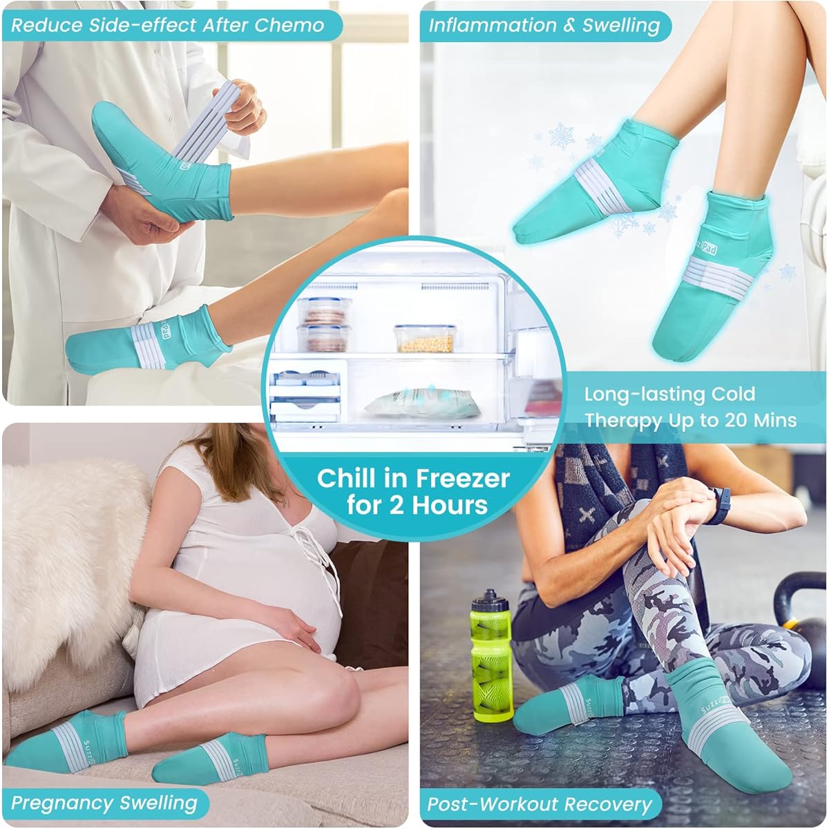 4/mo Finance SuzziPad Cold Therapy Socks for Foot Pain Relief, Foot