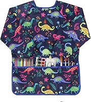 Vista 8 de Paquete de 2 batas de arte para niños, con manga larga y 3 bolsillos para edades de 3 a 8 años