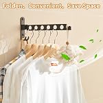 JOOM Clothes Drying Rack,Wall Mounted Drying Rack,Retractable Folding Wall Clothes Hanger Rack Laundry Hanger Sturdy Hanging Dryer Rack Clothes Hooks of Metal (one Pack, Black)
