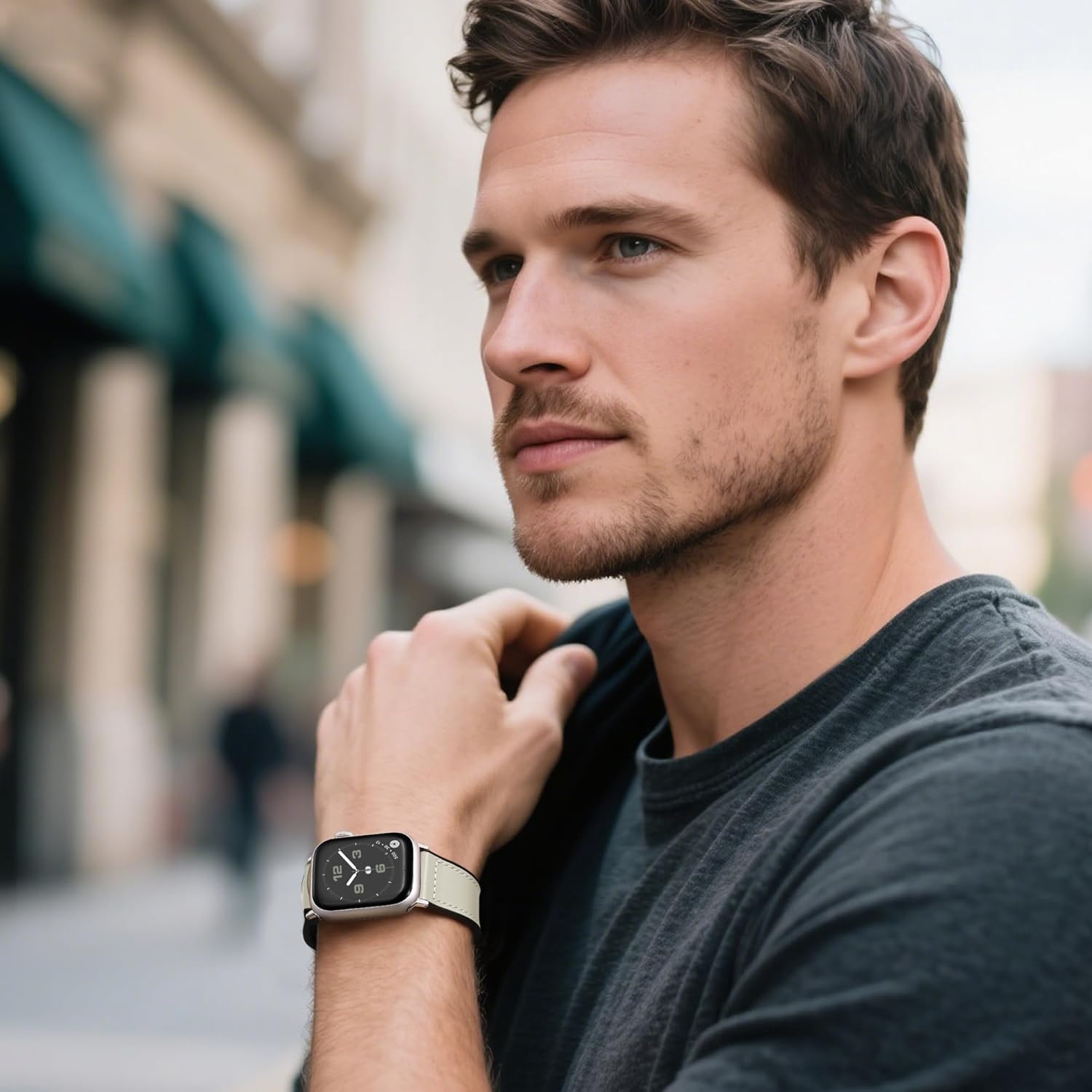 Charlam Magnetic Leather Bands Compatible with Apple Watch Bands 49mm 46mm 45mm 44mm 42mm 41mm 40mm 38mm Men Women,Genuine Leather Straps for iWatch Bands Ultra 3/2/1 SE Series 11 10 9 8 7 6 5 4 3 2 1 - Image 6