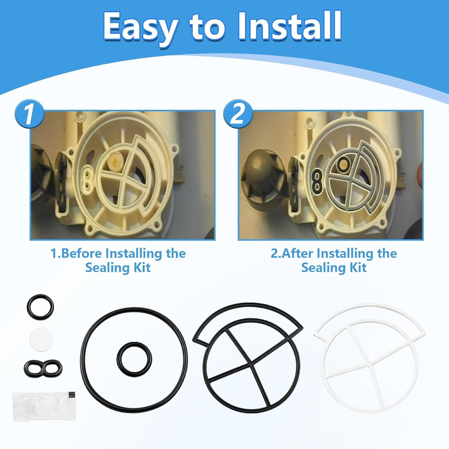 7185487 Water Softener Seal Kit | Fit for Whirlpool for GE for Kenmore for North-Star 1-inch High-Flow Water Softeners Rotor Disk Repair Kit 7185495 WS35X10020