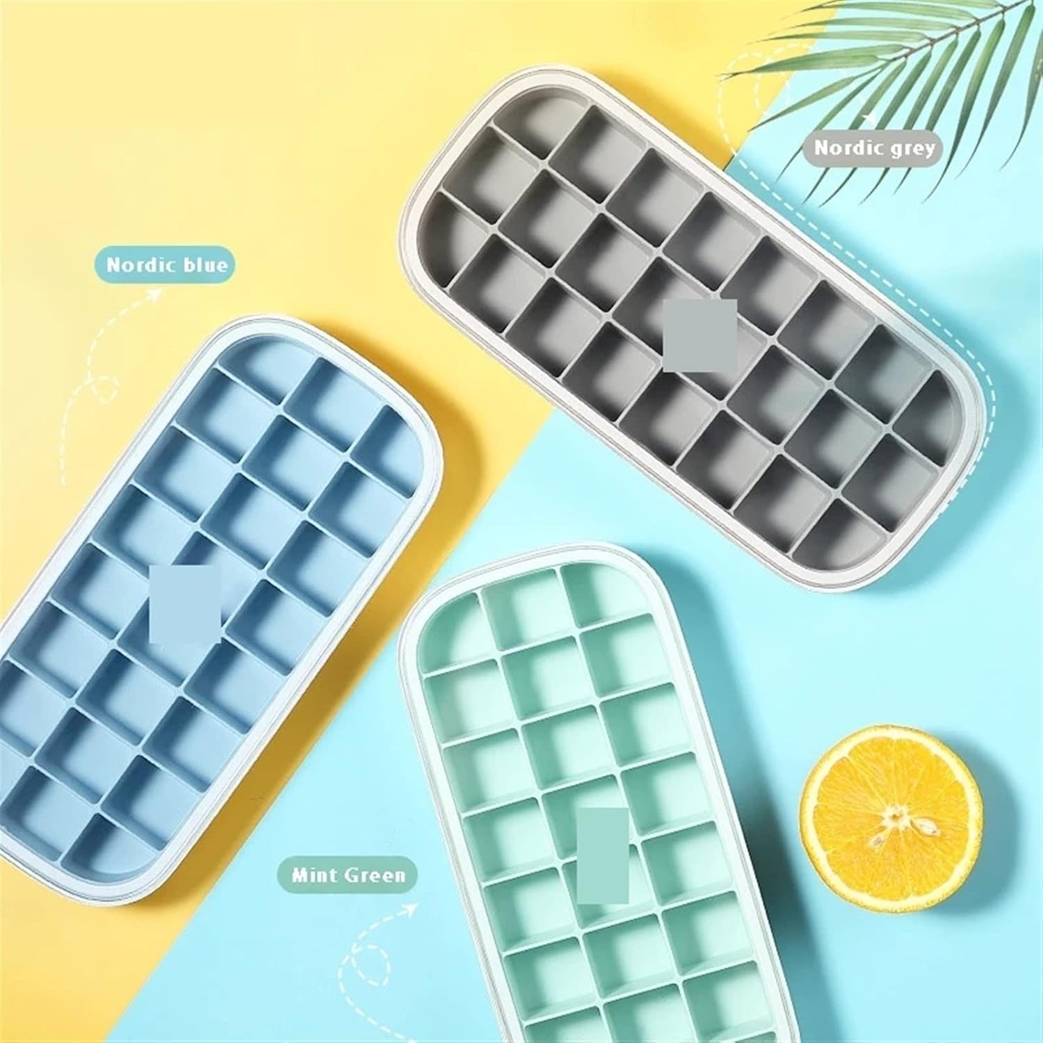 Ice Pop Molds 24/hole silica gel ice cream mould cube tray popsicle bucket Diy dessert(Grey)