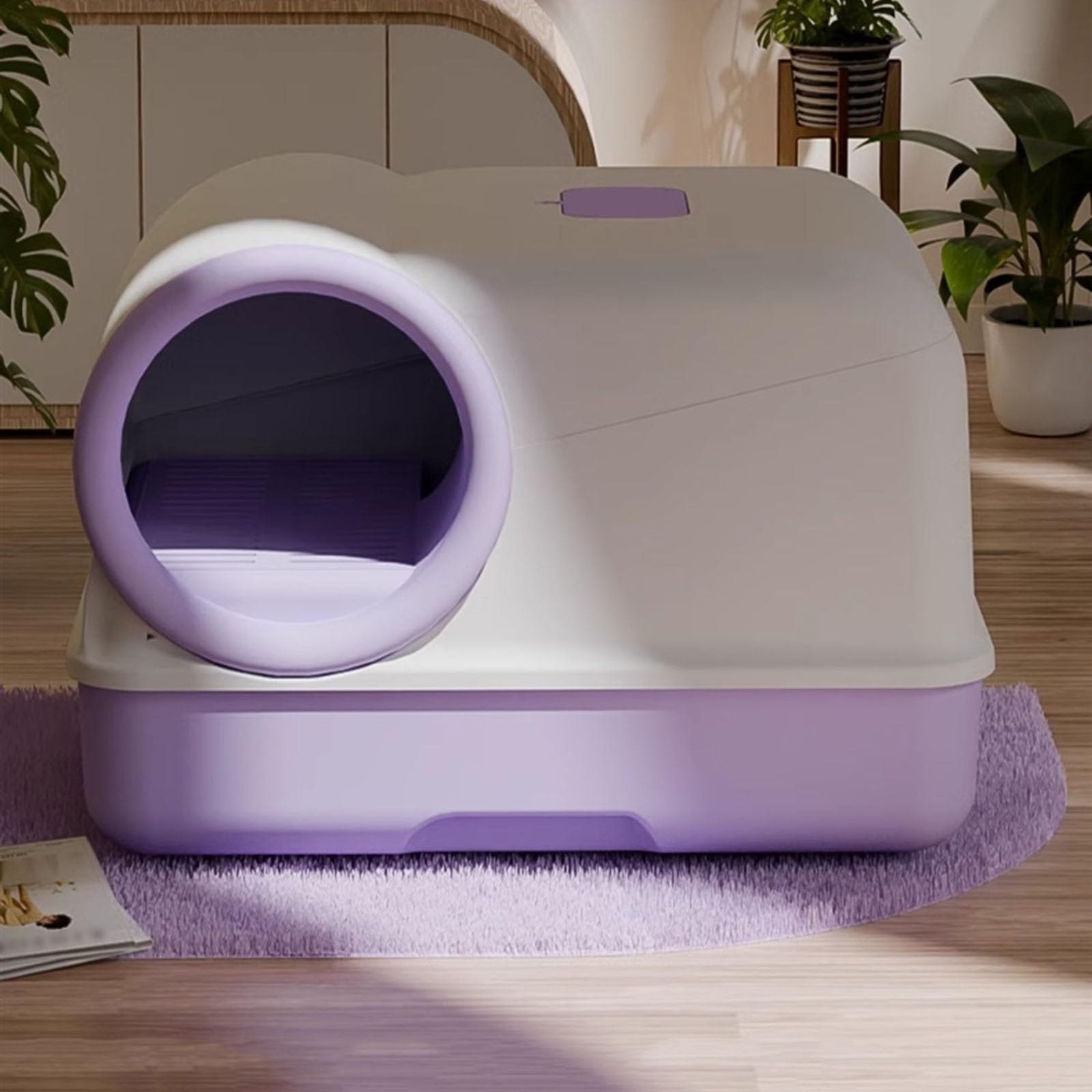 Exclusivo para Gatos y Perros Bandeja for Arena for Gatos con Tapa y Pala for, Caja de Extragrande, Completamente Cerrada a Prueba Salpicaduras for pequeños Grandes para Interiores(Grey)