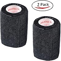 Vista 2 de Cinta adhesiva para veterinarios (negro) (paquete de 2) (3 pulgadas x 15 pies), autoadhesiva, adherente, cohesiva, flexible, autoadhesiva, rollo