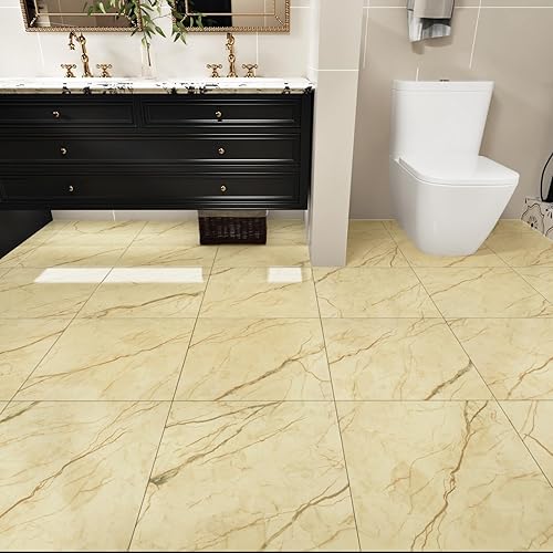 Miniatura 36 de WESTICK 20 azulejos de mármol para baño, impermeables, de 12 x 12 pulgadas, autoadhesivos, azulejos de vinilo para despegar y pegar, azulejos