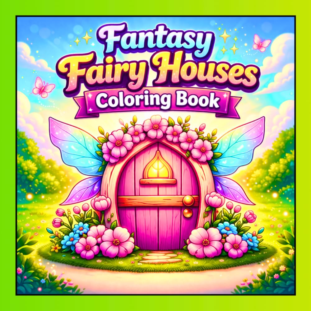 Fantasy Fairy Houses Coloring Book: 50 Magical and Easy Fairy House Coloring Pages for Adults and Teens with Enchanted Homes, Flowers and Whimsical ... and Fantasy Worlds Coloring Collection)