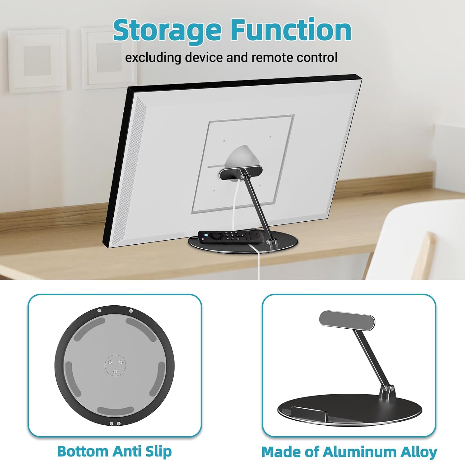Table Stand for Echo Show 21, Tiltable and Rotated Desktop Holder, No Assembly, Horizontal or Vertical Mode Screen Bracket, Alexa Show 15 2nd Generation Metal Stand
