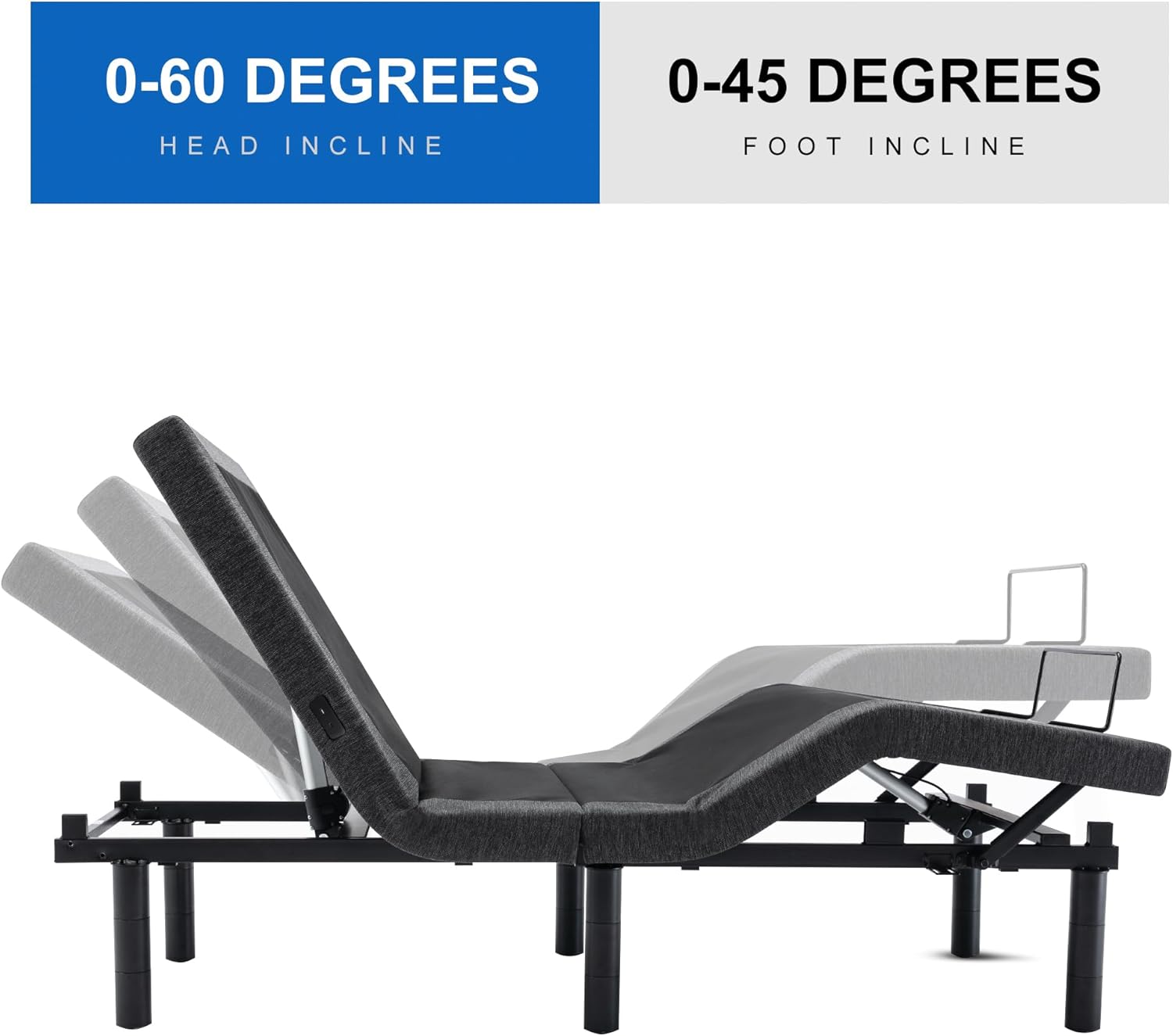 S*MAX Adjustable Bed Frame Full Size Dual Slient Motor USB Ports Wireless Remote Control Night Light Zero Clearance Zero Gravity Anti-Snoring Adjustable Bed Base Head and Foot Incline