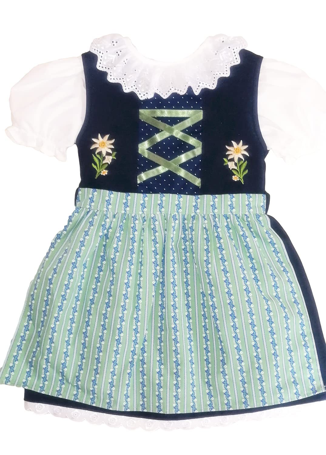 Schrammel Bambini dirndl cervo ricamo puro cotone per bambini camicetta