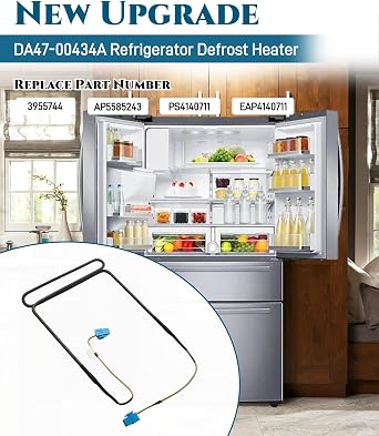 DA47-00434A Refrigerator Defrost Heater Replacement Part Fit For Samsung RF28HMEDBSR/AA,RF4267HARS/XAA,RF30HBEDBSR/AA,RF28HMEDBWW/AA,RF4267HAWP/XAA,Replaces 3955744,AP5585243,PS4140711,EAP4140711