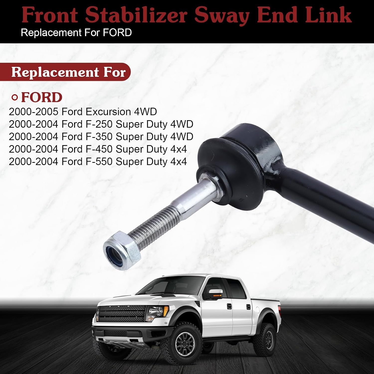 K80273 K80274 Sway Bar Link - Front Stabilizer End Link Compatible with 2000-2005 Ford Excursion丨2000-2004 Ford F250 F350 F450 F550 Super Duty