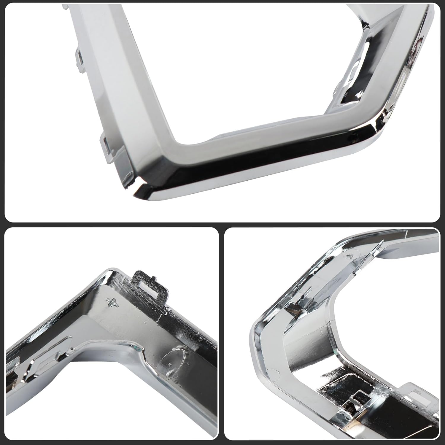 iKer Front Fog Light Bezel Compatible with GMC Sierra 1500 Denali 2019-2022 Front Bumper Driving Fog Lamp Cover Trim Frame Driver Passenger Side Left Right Hand Replace:84176752 84176753(Silver)