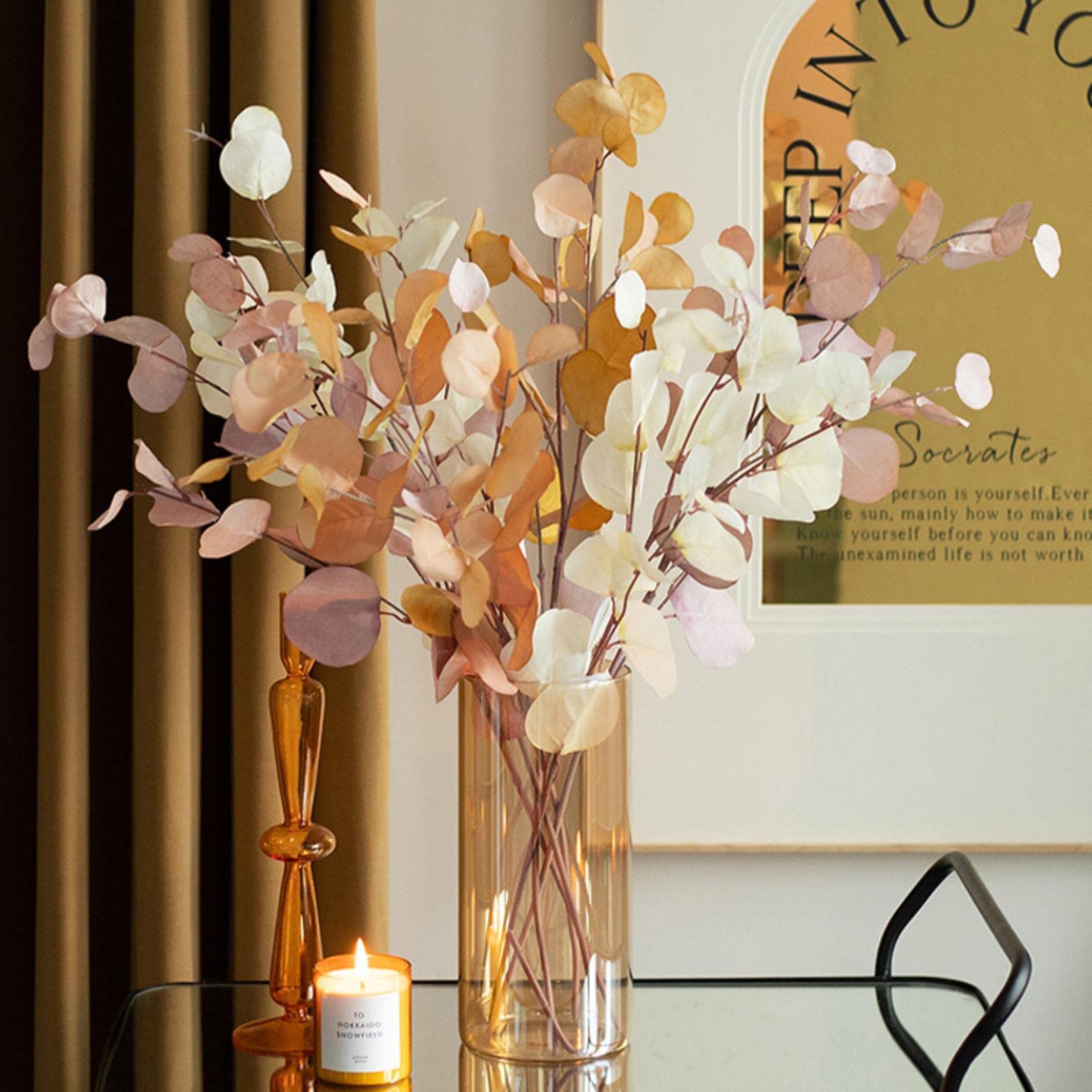 Centrotavola Autunnale Con Piante Artificiali, Peonie E Zucche In Cassetta Di Legno, Decorazione Per Interni/esterni, 48x25x28 Cm - 3