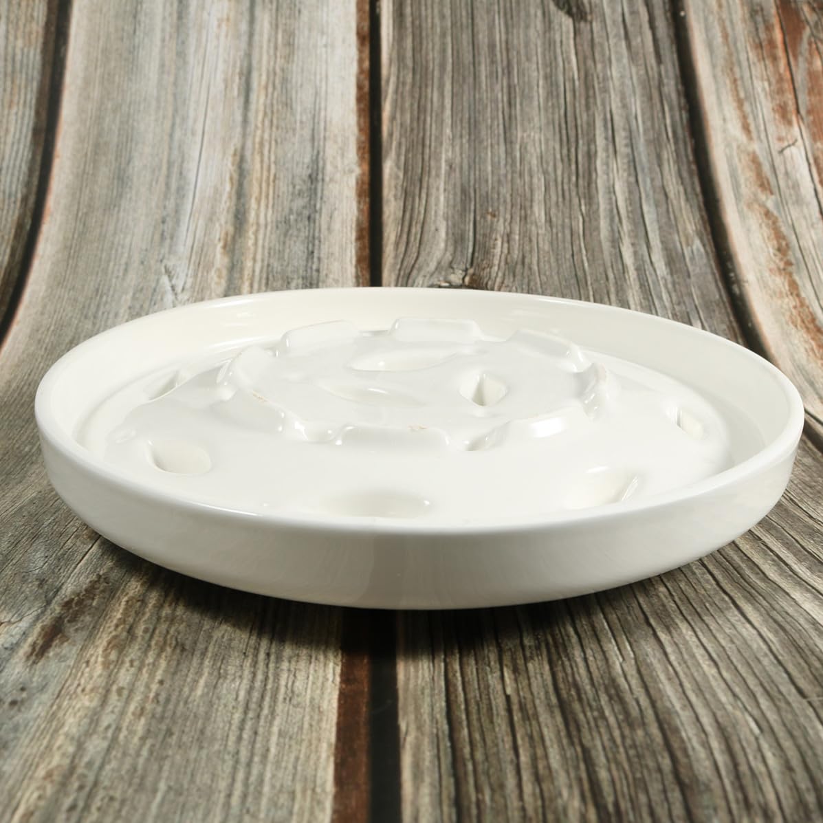 Gamelle en Céramique pour Chat Blanc Labyrinthe, Bol Slow Feeding pour Alimentation Saine et Anti-glouton, pour Nourrir Chiens et Chats