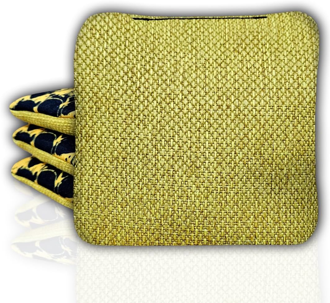 Killshots Cornhole | Annihilator Series | Limited Edition | Premium Cornhole Bags | Double-Sided Stick & Slide | Durable | Resin Filled | Regulation 6x6, 16oz | Set of 4 (Yellow Skulls)