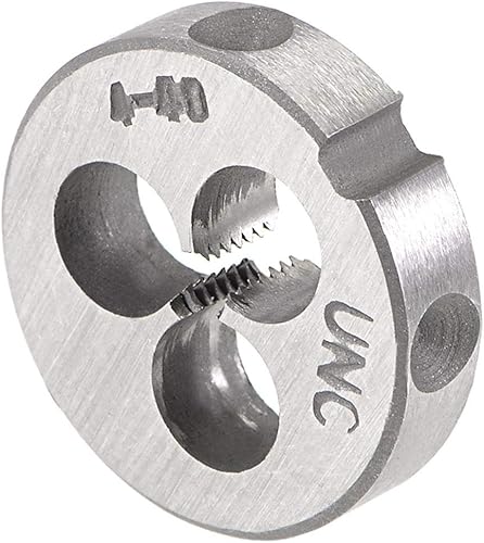 Miniatura 4 de uxcell 4-40 UNC Tap and Die Set, HSS Macho de rosca de máquina con Troquel de rosca redondo, mano derecha