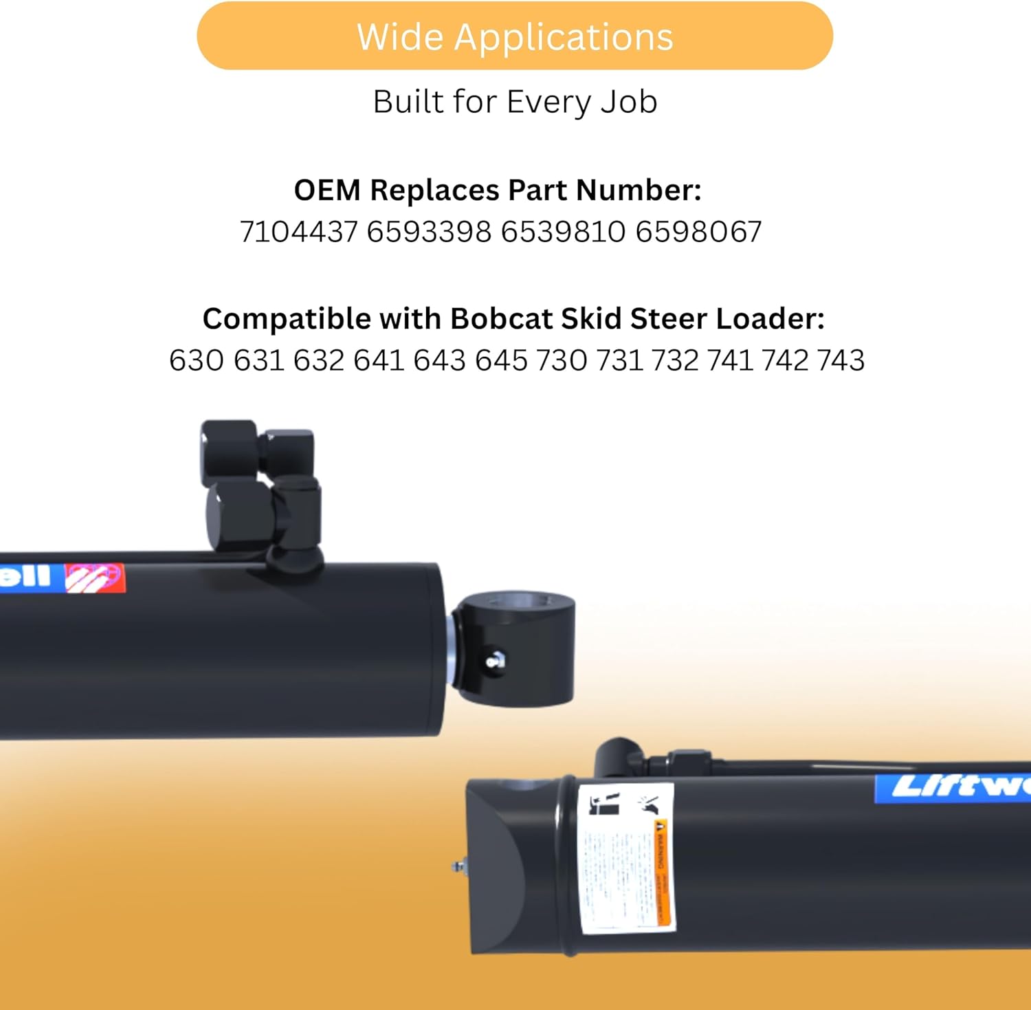 Hydraulic Cylinder Bucket Tilt Cylinder 7104437 6593398 6539810 6598067 Compatible With Bobcat Skid Steer Loader 630 631 632 641 643 645 730 731 732 741 742 743