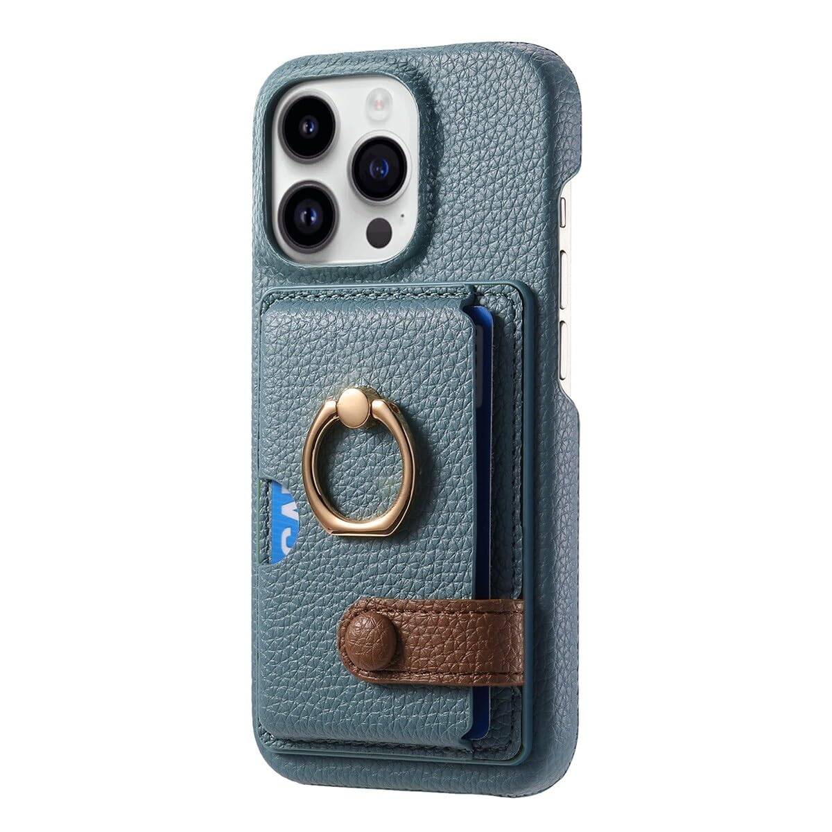 Étui compatible avec iPhone 12 Pro Max bleu portefeuille en cuir