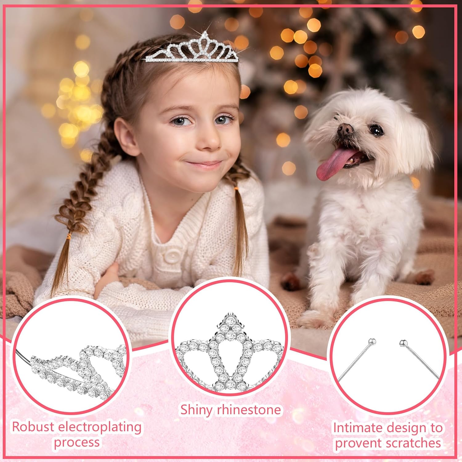 Tondiamo 30 Pcs Tiaras Bulk for Girls Princess Crown Rhinestone Tiaras Bendable Adjustable Headband for Kid Hair Accessory