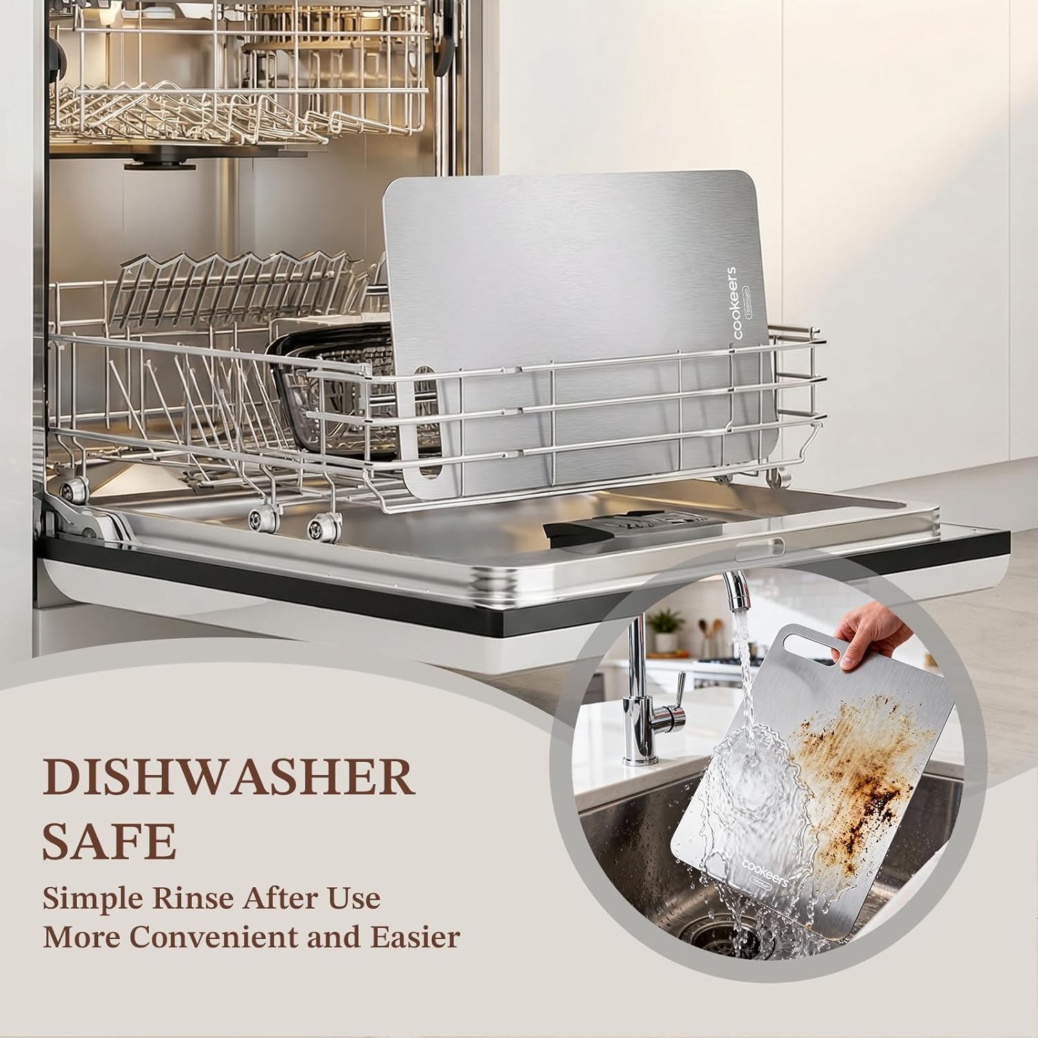 Titanium Cutting Board set of 2-2026 New Upgraded Pure Titanium Double Sided Cutting Boards for Kitchen, Hygiene Durable Dishwasher Safe Chopping Board for Meat, Vegetables, Kitchen Gift(M+S+Mat)