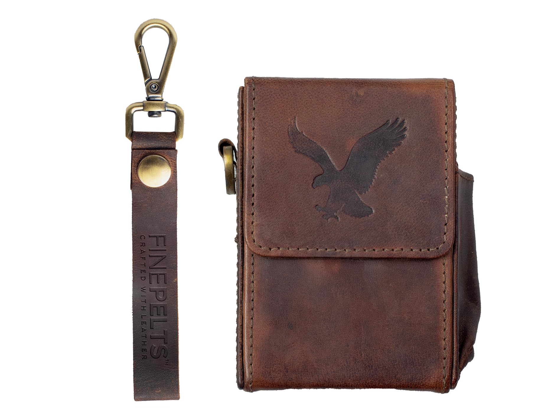 Amazon.com: Truffle Brown Leather Flip Top Cigarette Case