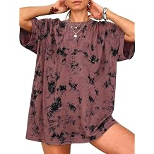 Aiyino Women's Oversized Tie Dye Drop Shoulder Tee Short Sleeve Y2K Top