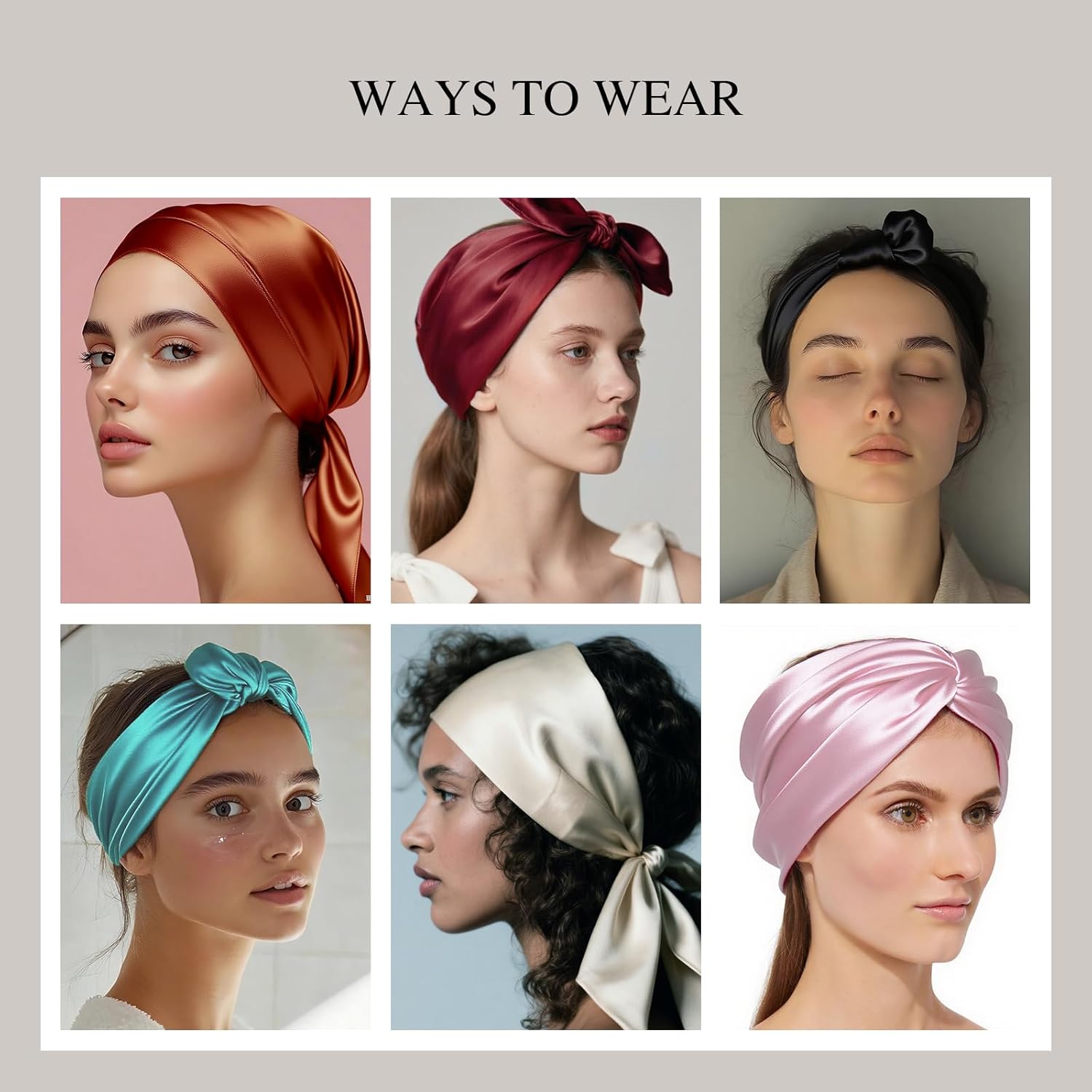 Q&J FABRIC CO. Square Silky Head Scarf Satin Head Scarves Neck Scarfs Bonus 3 Satin Scrunchies for Women Hair - Image 5