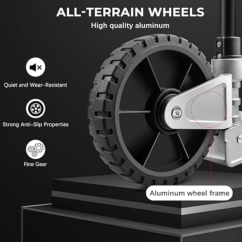 Miniatura 4 de Leeyoung Carrito Dolly y Carretilla de Mano Plegable, Resistente Capacidad de 331 lb para Mudanzas, Soporte de Rueda de Aluminio y Tubo de Acero,