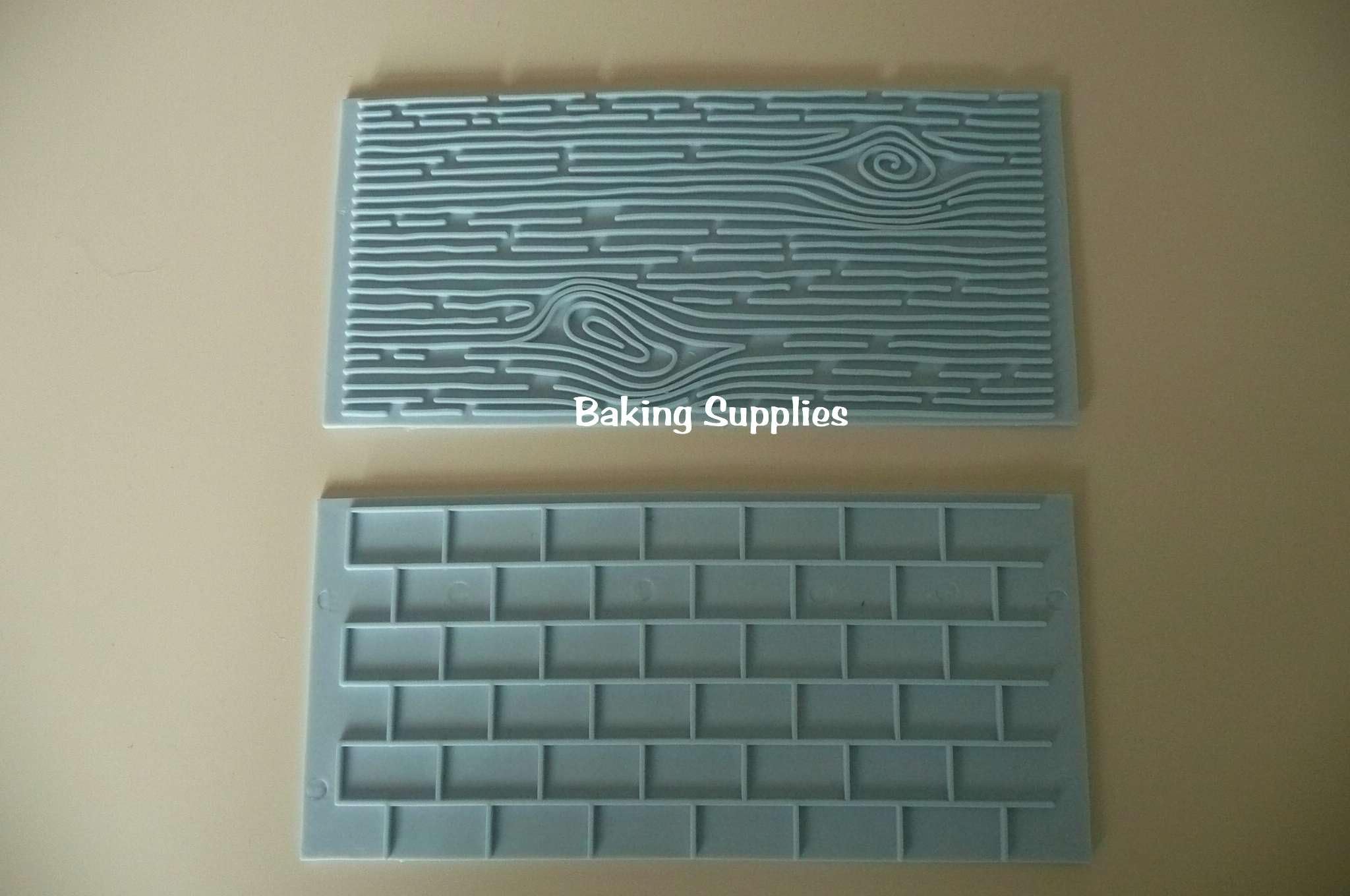 WOOD GRAIN & BRICK EFFECT IMPRESSION MAT EMBOSSER FONDANT ICING CAKE DECORATION