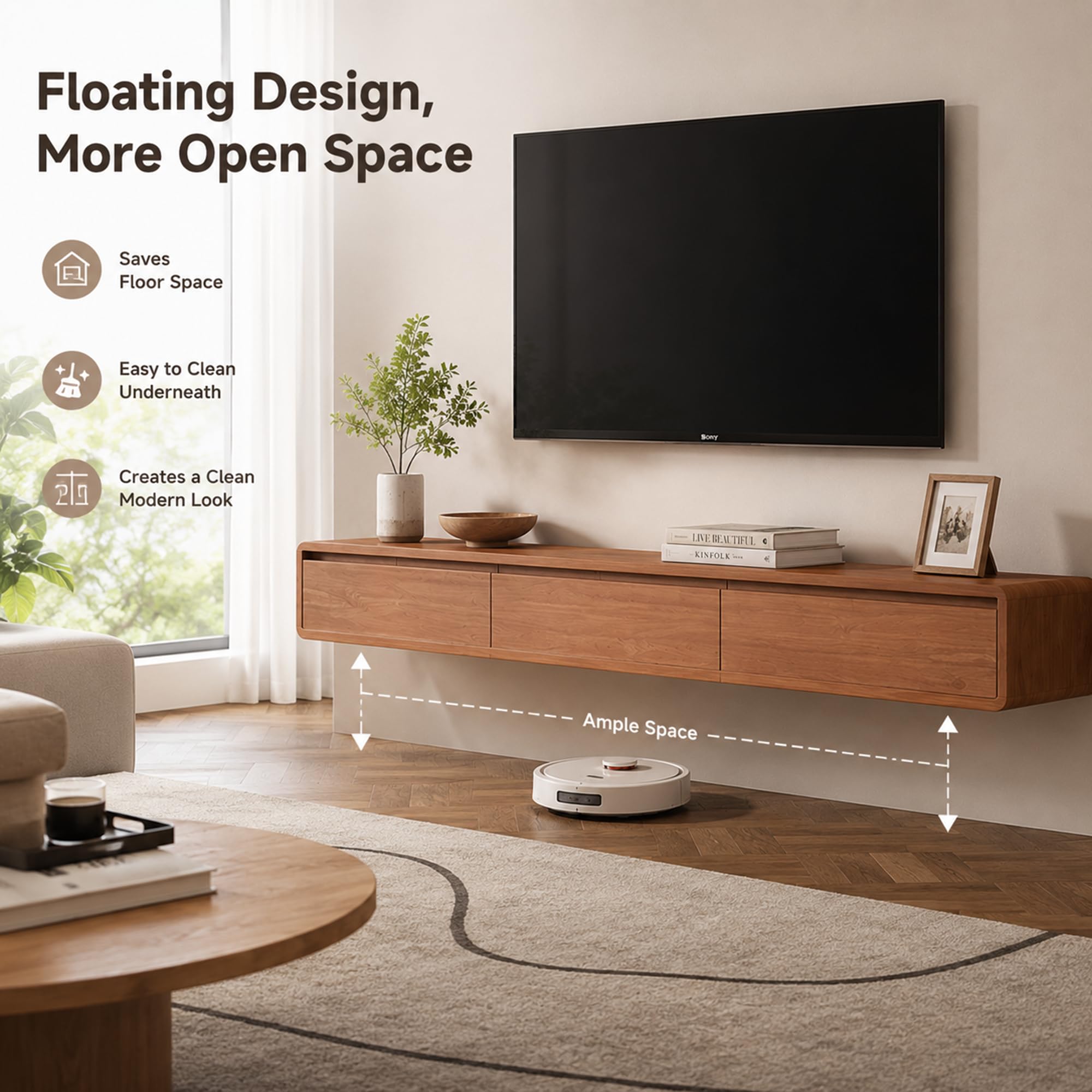 JSLJJBD Lowboard Hängend, TV Board Wandmontage