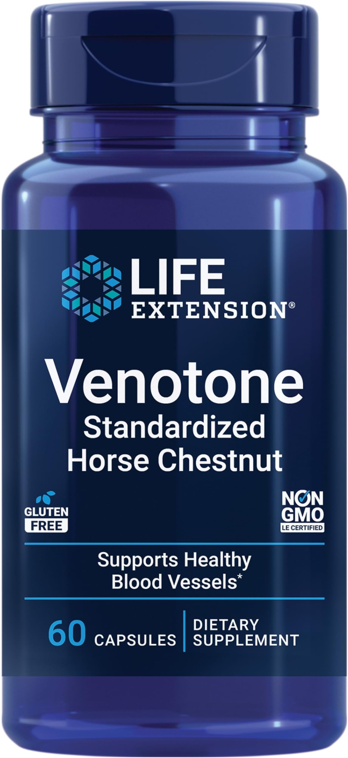 Life Extension Venotone – Standardized Horse Chestnut – Promotes Healthy Fluid Balance – Gluten-Free, Non-GMO – 60 Capsules
