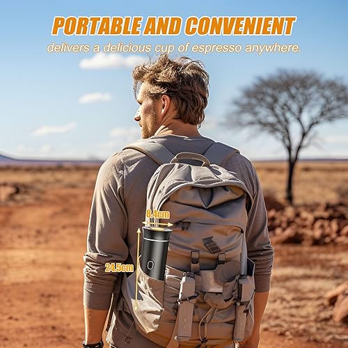 Miniatura 8 de Cafetera de café expreso a batería, cafetera Portatil Expreso, 20 bares, mini cafetera pequeña de 5 V, compatible con cápsulas NS y café molido para