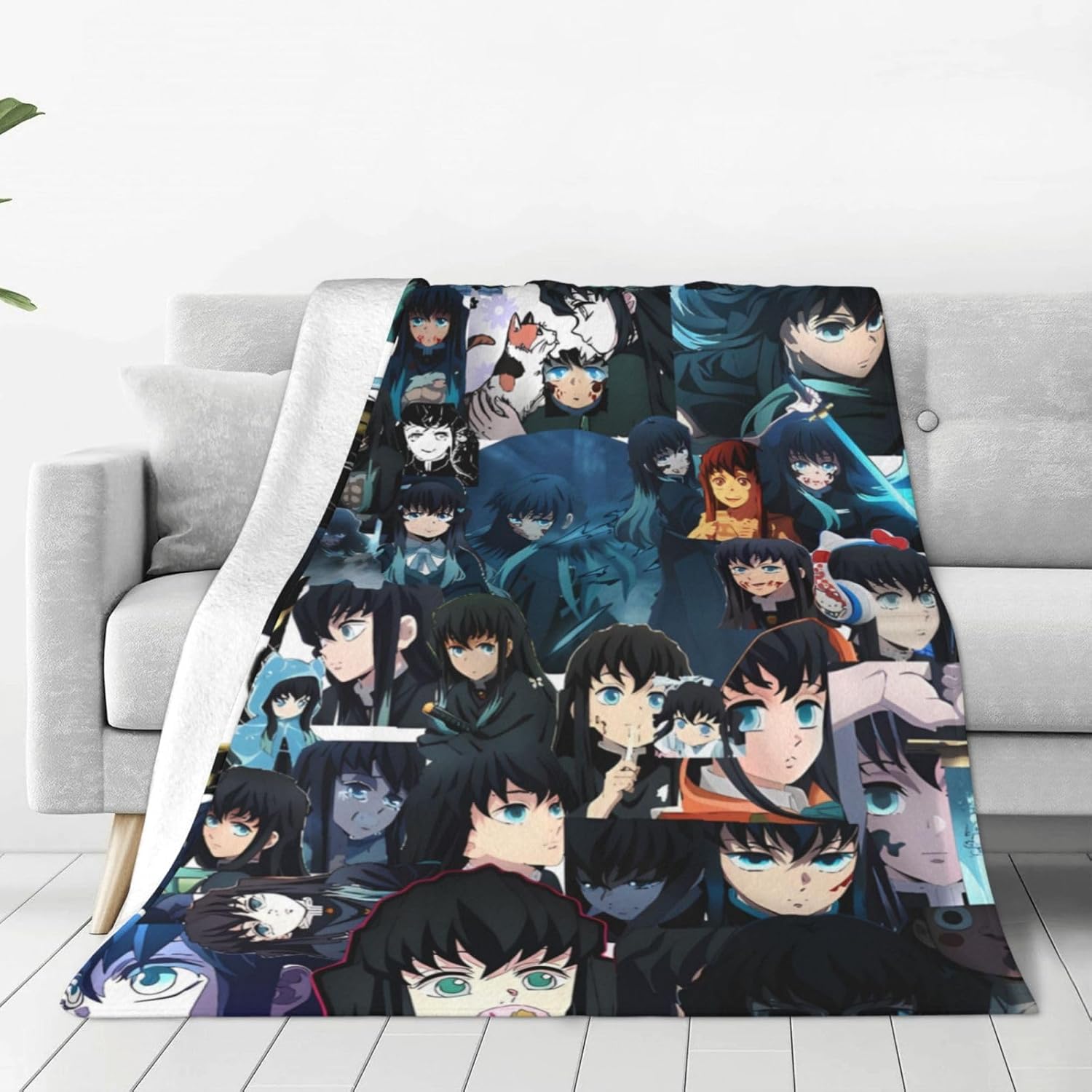 Muichiro Tokito Throw Blanket Couch Bed Sofa Soft Lightweight Warm Cozy Flannel Fleece Bed Blanket for Kids Adults Gift Multiple 60"X50"