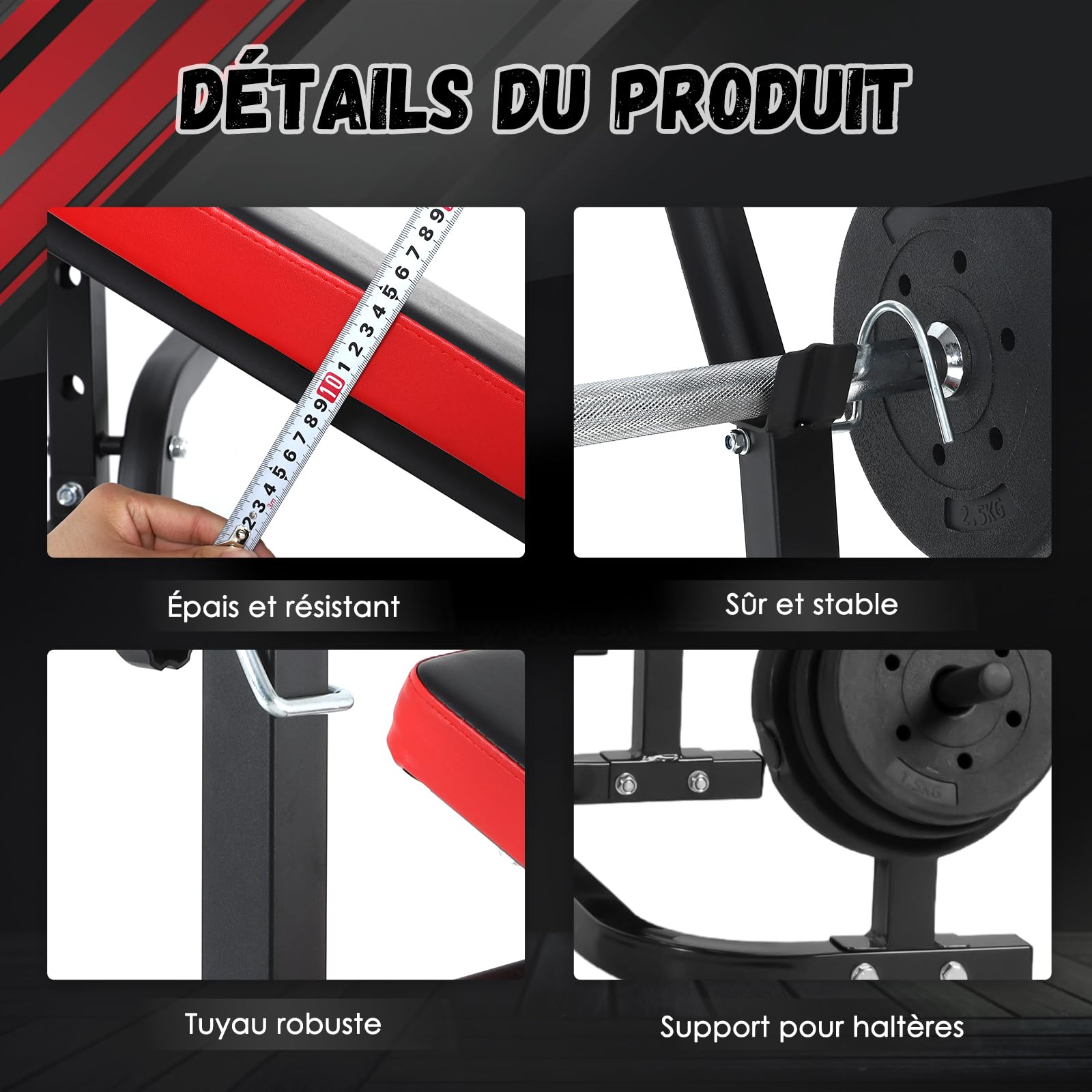 ISE Banc Musculation Complet Musculation, Banc de Musculation Complet Fitness, Banc de Musculation Pliable&Inclinable, Banc Developper Coucher, Bancs de Musculation Multifonction Butterfly Réglable