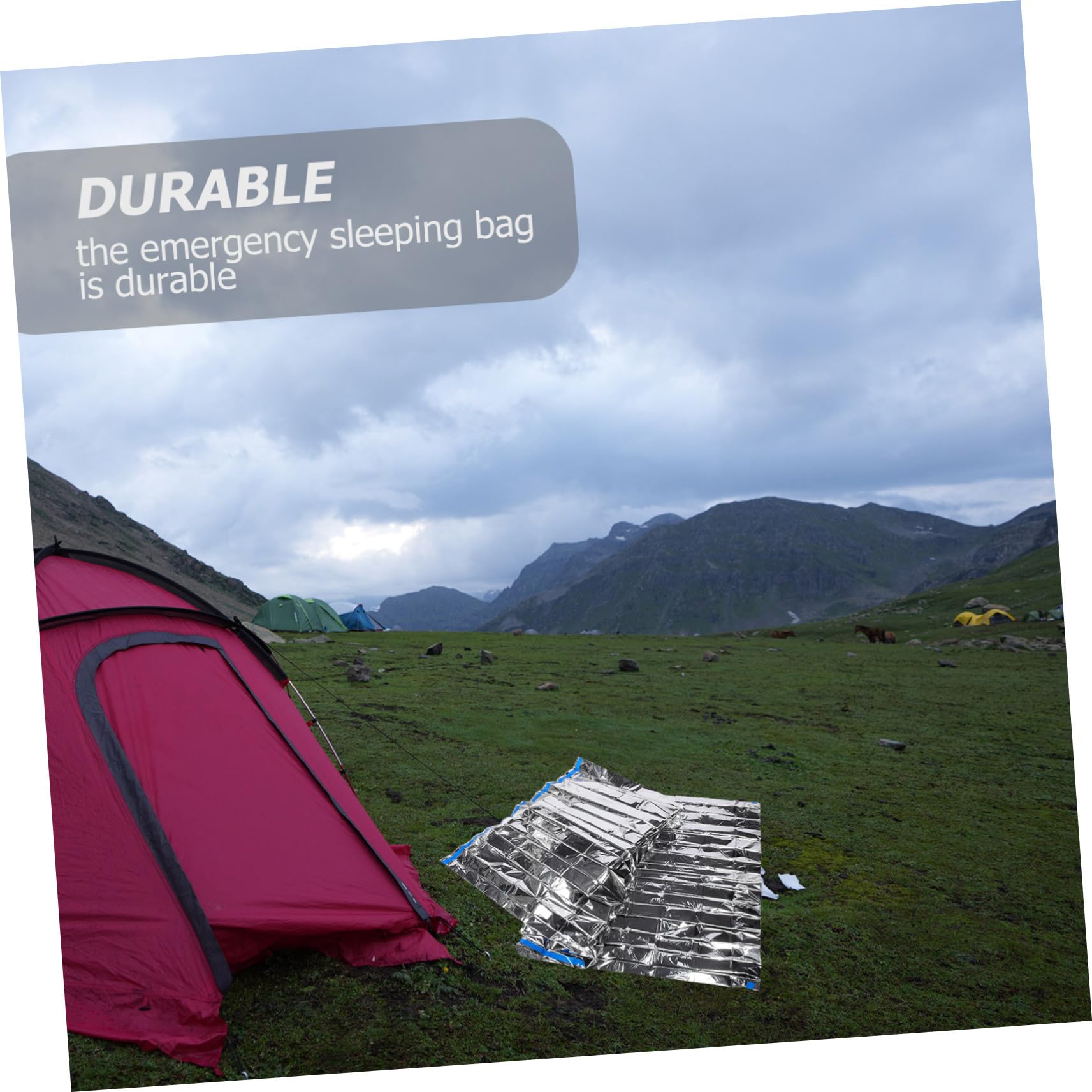 BESPORTBLE Thermal Emergency Sleeping Bag Lightweight Waterproof Reflective Silver Large 100x200cm for Camping Outdoor Home Use