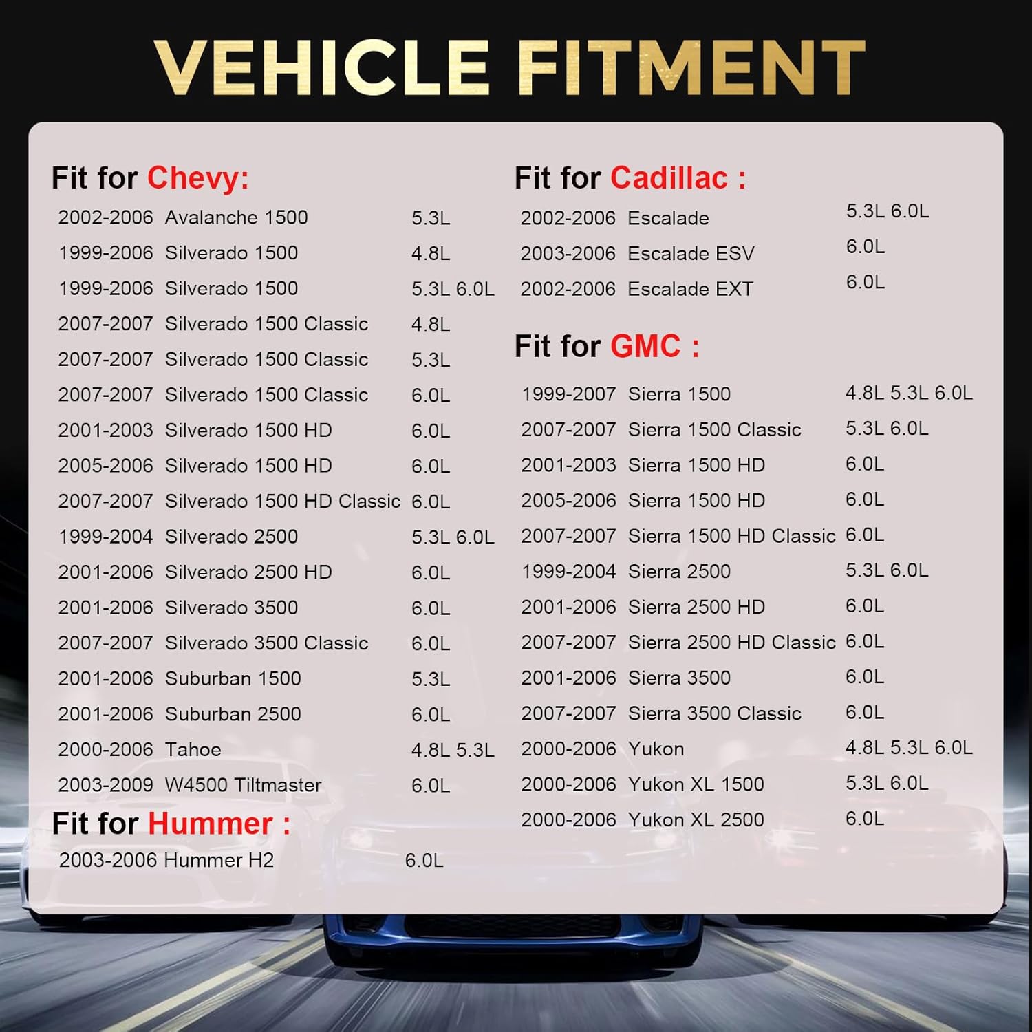 RLP Platinum Spark Plugs 41-962 Fit for Chevy Cadillac Buick GMC Hummer Pontiac Silverado Suburban Avalanche Tahoe Yukon Sierra XL LS2 LS3 LS4 LS7 Engines 4.8L 5.3L 6.0L Set of 8