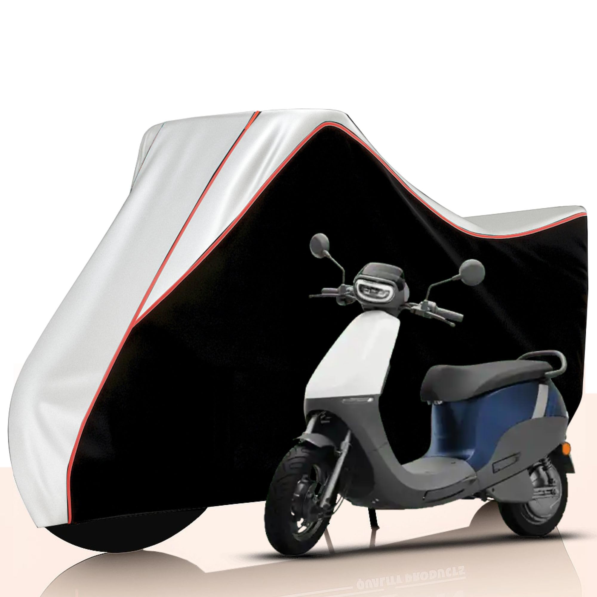 BIGACOVER All Weather Protection Two Wheeler Cover for Ola Electric S1 X, Scooter & Scooty | Anti Dust, 100% Water Resistance, Heat Resistant, UV Proof - Triple Stitched | (Black Top Silver)