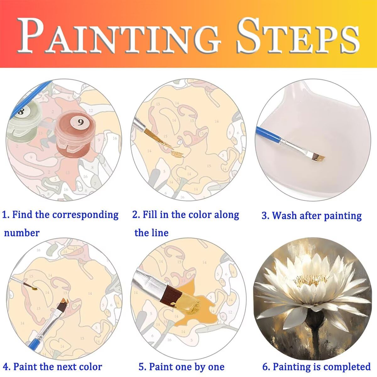 Dipingere con i Numeri Fiore, Paint by Numbers Adulti Astratto, Fai da te Creativi Adulti Quadri da Dipingere Numerati Kit per Decorazione Della Parete di Casa, Regalo 80x110 cm Senza Cornice L2-5