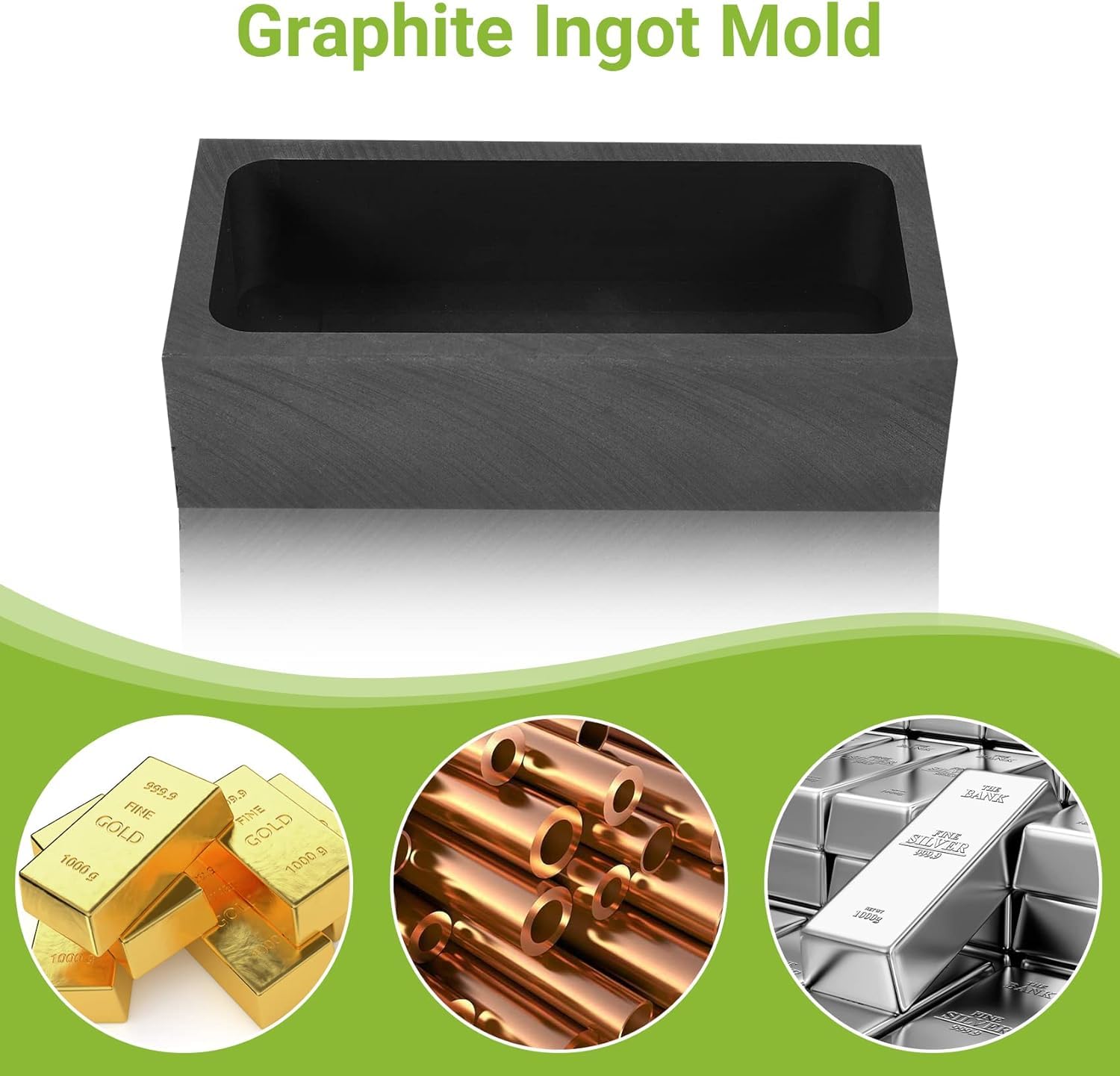 Stampo Per Lingotti In Grafite 1000g/500g - Per Fusione Oro, Argento E Metalli Non Ferrosi - Foto 8