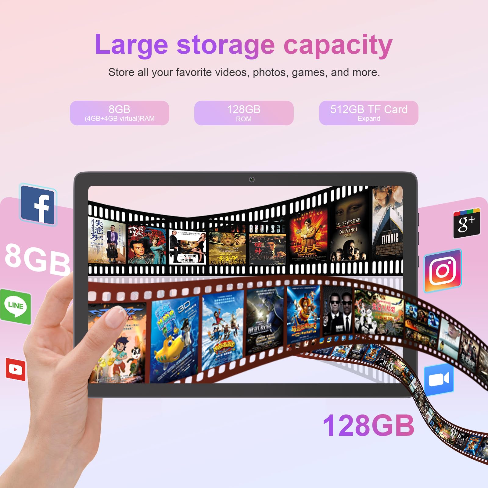 C idea 10.51" Tablet, Android 14 Tablet, FHD 1200 * 1920, 8GB RAM 128GB ROM (TF TB), doppia fotocamera 13 MP + 5 MP, WiFi 2.4/5G, Bluetooth, batteria da 6 ore, perfetto come regalo (grigio)