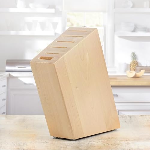 Vista 9 de Enso Juego de cuchillos – Fabricado en Japón – Serie HD – VG10 Damasco martillado acero inoxidable japonés con bloque de cuchillos de acacia delgado