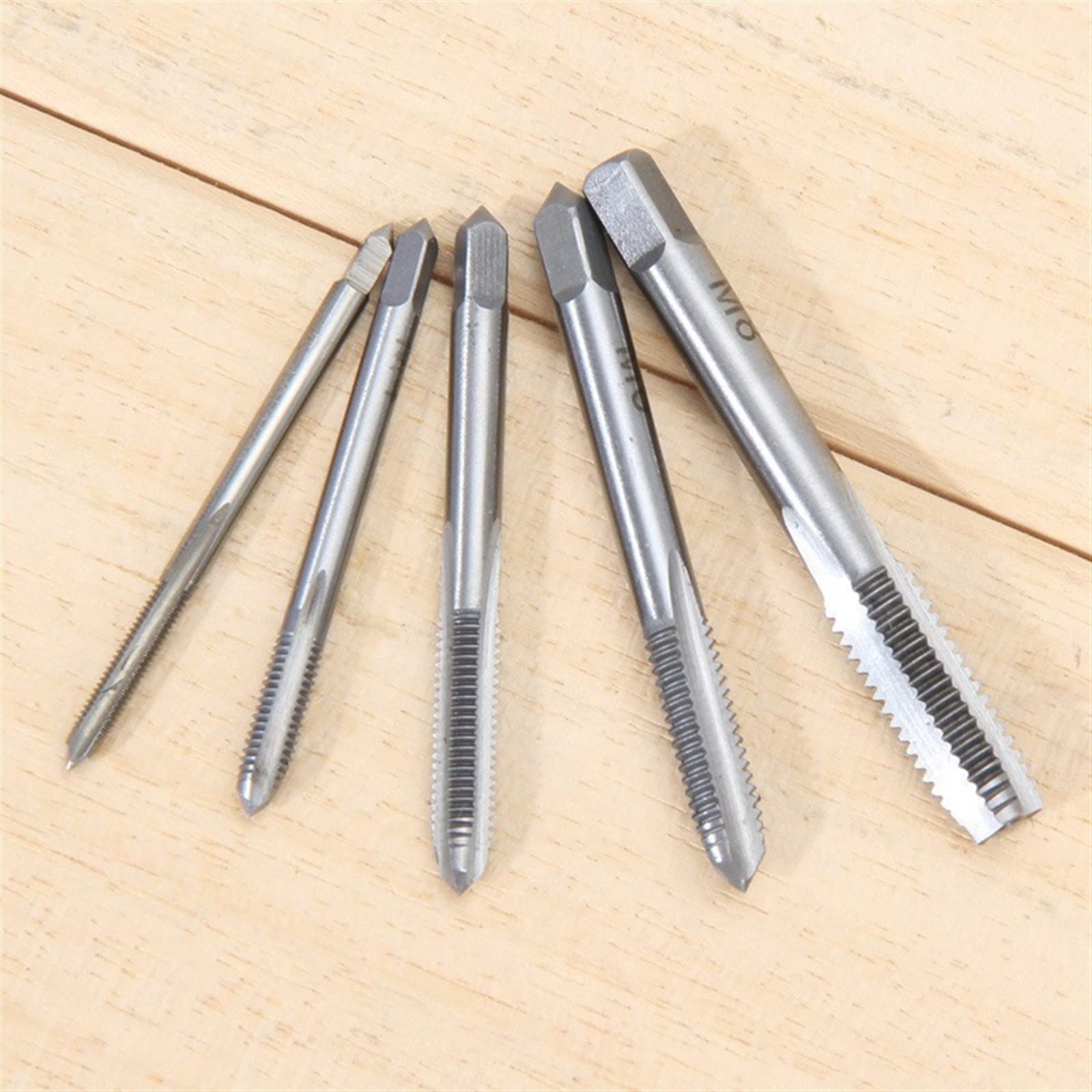 5 szt. gwintowników maszynowych HSS metrycznych, 3 mm, 4 mm, 5 mm, 6 mm, 8 mm, zestaw wierteł do gwintów M3-M8 MINGPING