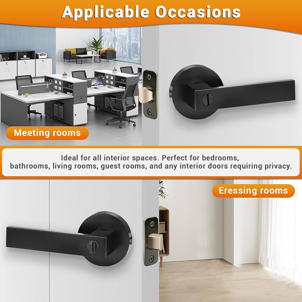 KaILI / Handle Pack 「Black」 AIKKIL Matte Black Door Handle Interior Knob Keyless Levers