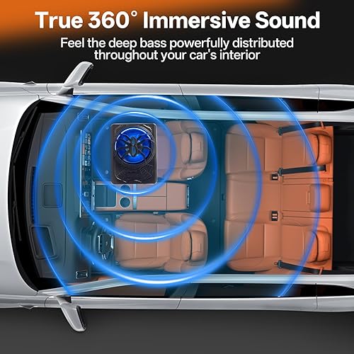 Miniatura 3 de Subwoofer para automóvil delgado de 10 pulgadas actualizado 2025 de 1200 W, subwoofer de audio para automóvil y camión, amplificador integrado con