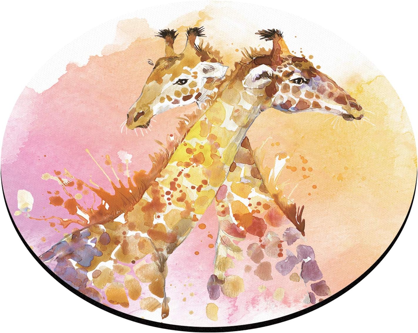 Galdas Giraffe Mouse Pad Mouse pad Round Gaming Mouse Pad Rubber Base Cloth Mouse Pads for Computers Laptop (Updated Version)