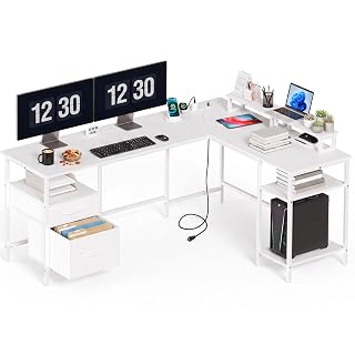DUMOS 62 Inch L Shaped Computer Desk