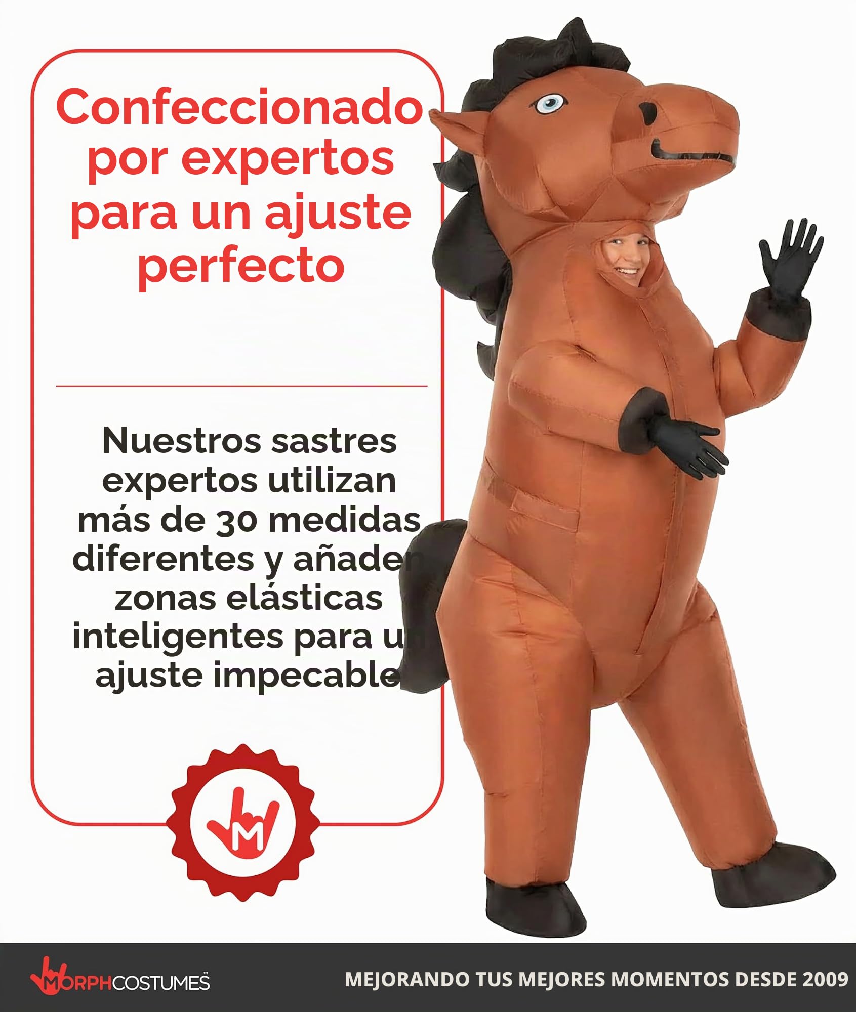 Morph Disfraz Hinchable Caballo Niño, Disfraces Caballos Hinchables, Traje Inflable Divertido, Disfraz para Carnaval y Halloween Niños