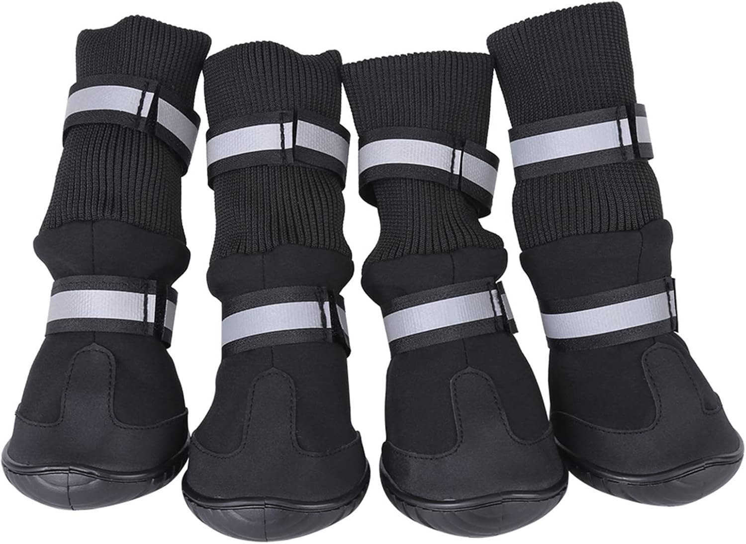 4pcs set Waterproof, Anti Slip Protective Boots dog boots Pet Dog Shoes for Large Dogs Red L ()