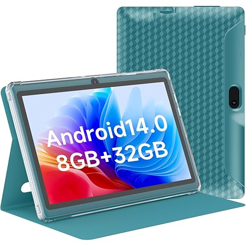 HOTTABLET Tablet 7Inch Android 14.0 with Protective Case, 8GB(3+5GB Expand) RAM+ 32GB ROM, IPS Screen, Dual Camera, Bluetooth 5.0 WiFi Tab (Navy)