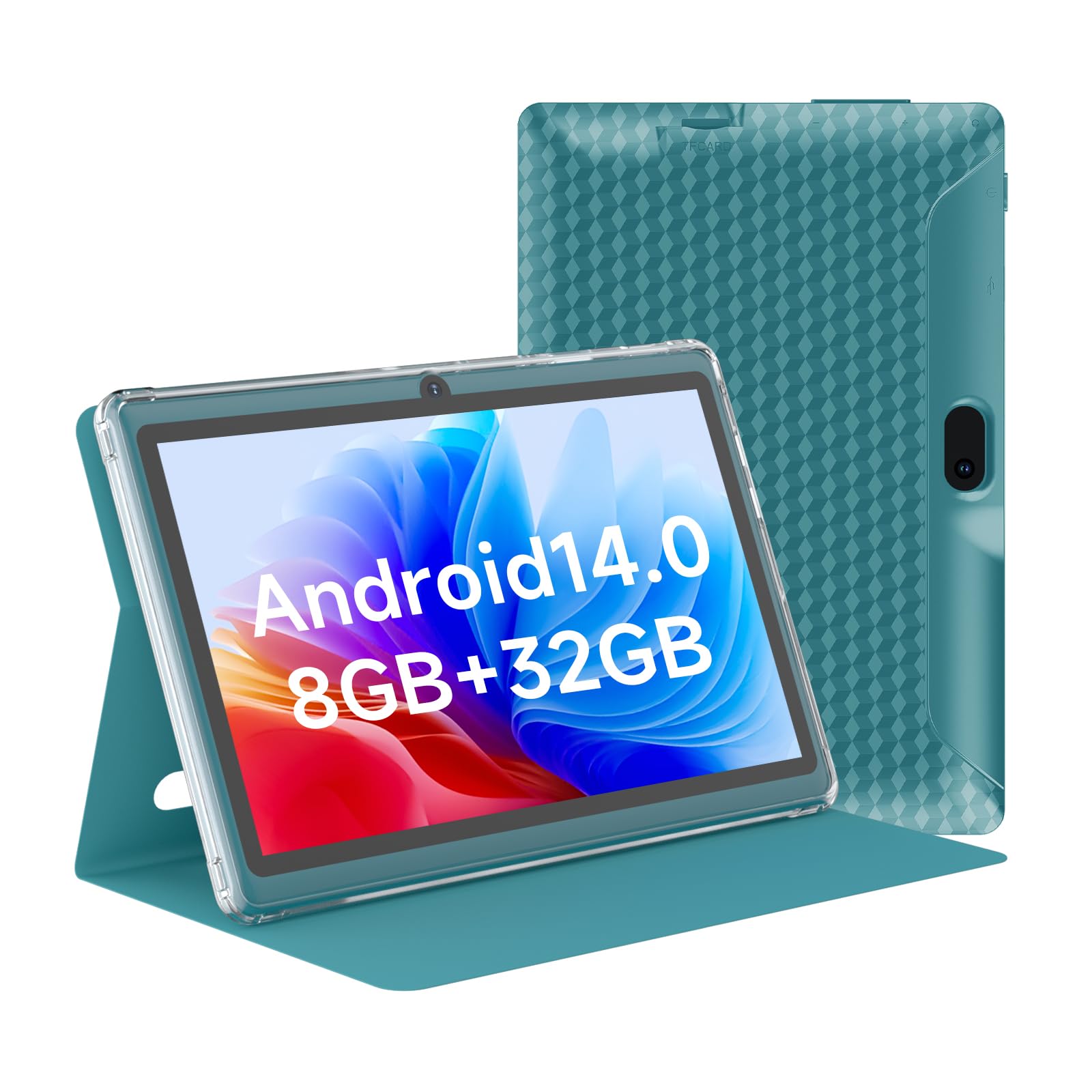 HOTTABLET Tablet Android 14.0 de 7 polegadas com capa protetora, 8